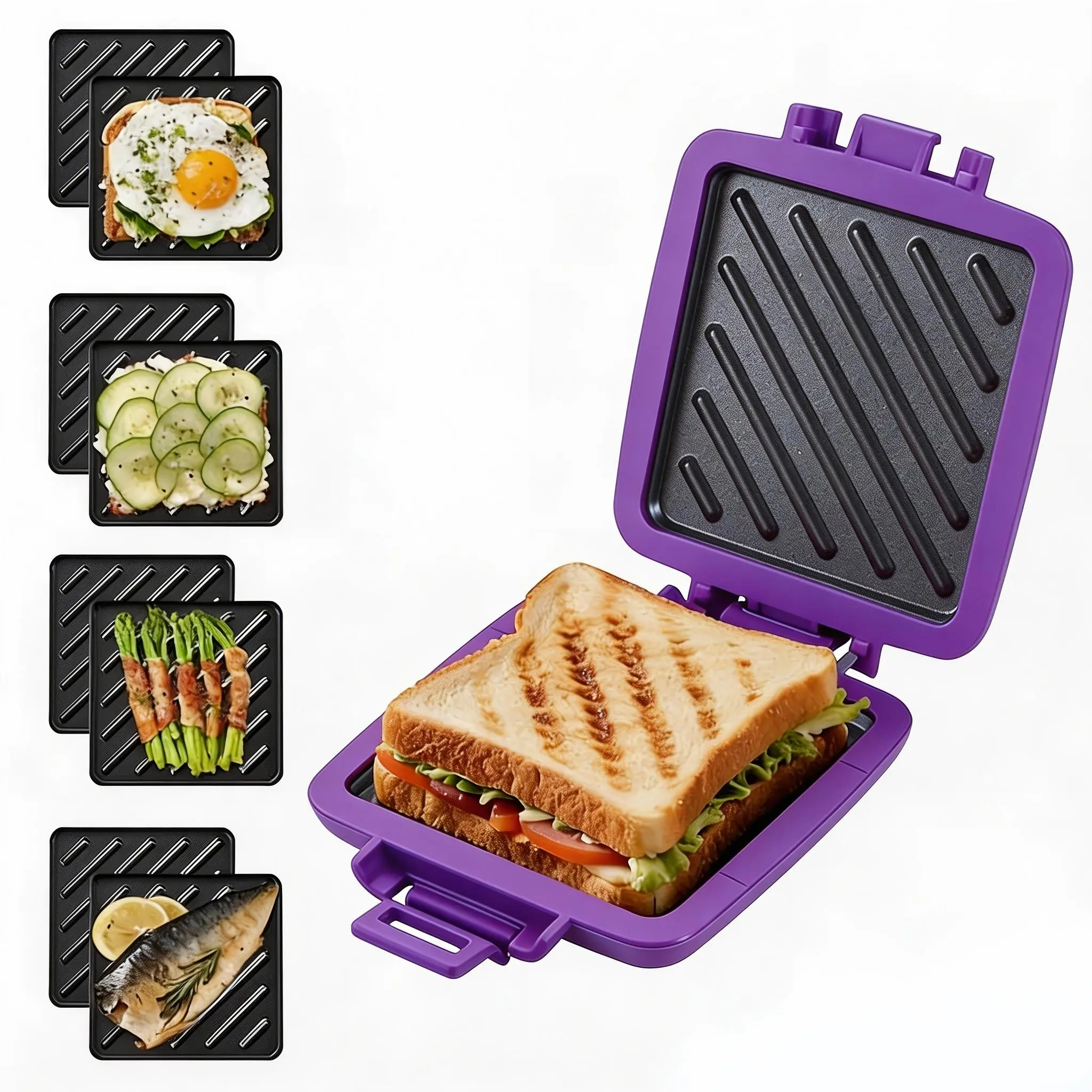 2026 Hot Seller! Thick Microwave Sandwich Grill Pan: 3-Minute Grilled Cheese & Panini, Non-Stick, Dishwasher Safe, Perfect for Home, Office & Dorm!