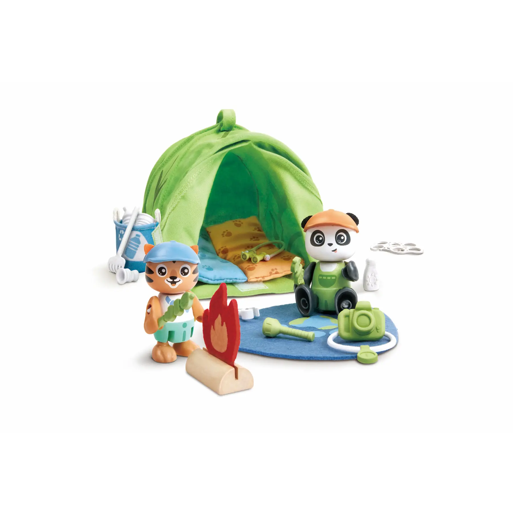 Hape Eco-Camping Doll House Playset - Outdoor Green Planet Explorers Kids' Toy with Tent, Cooking Accessories, Figurines, Sleeping Gear & Storytelling Elements