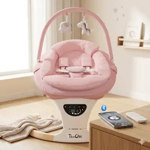 TimChic Baby Swing for Infants to Toddler| Portable Infant Swing , Rocker for Newborn with 5 Speeds, Baby Boy Girl Swing with Music