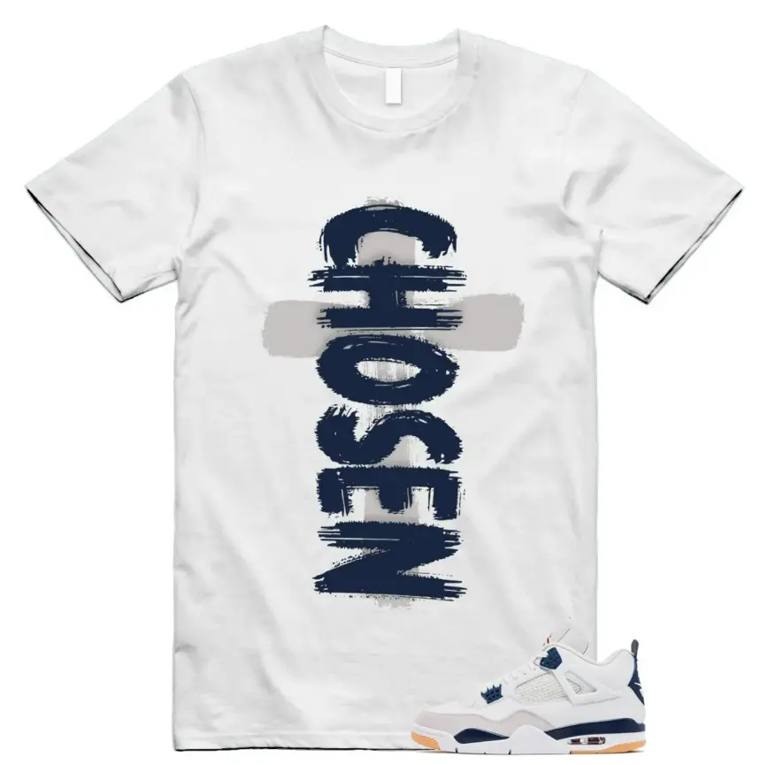 4 Navy SB Summit White Neutral Grey T Shirt Match CHOSEN, Navy SB 4s Outfit, Graphic Tees, Womenswear Top T-Shirt