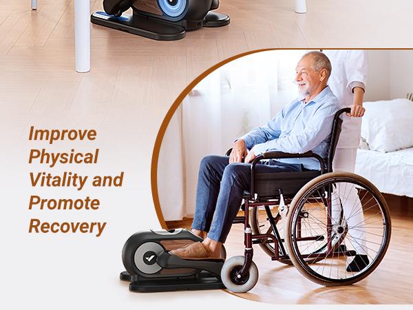 Product Introduction of MERACH Under Desk Elliptical Machine for Home and Office, 12 Adjustable Speeds Quiet & Portable Seated Pedal Exerciser for Seniors With Non-Slip Pad, dealsforyoudays 7