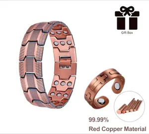 Men’s Pure Copper Magnetic Jewelry Set – Adjustable Fit, Classic Design with Strong Magnets
