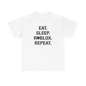 Eat Sleep Roblox Repeat T-Shirt, Cotton Fabric, Funny Shirt