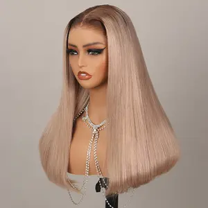 [5x6 Lace] Megalook Glueless Human Hair Wig 5x6 Lace Closure WIg Ombre Blond Color Pre Cut and Plucked HD Lace Wig