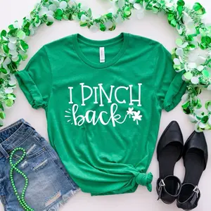 Graphic Print I Pinch Back Unisex Tshirt Daily Wear Women's Cute Casual Short Sleeve Crew Neck Tee Screenprint Top Womenswear Summer Shortsleeve Crewneck Streetwear Daily Wear Casual St Patricks
