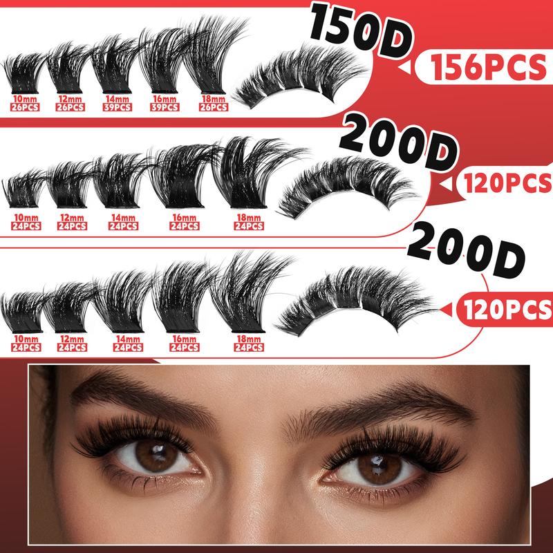 3Styles Upgrade Lashes Kit, Lashes with Ultra-Dense, Waterproof, Long-Lasting | Flora | Natural Daily, Volume Style | Beginner-Friendly Lashes for Flawless, Voluminous Look | Waterproof Long-Lasting Lash Extension Kit Must-Have Clusters