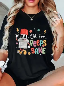 100% Cotton Unisex Respiratory Therapist Oh For Peeps Sake Pulmonologist T-Shirt Casual Top