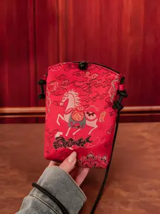 Women's Horse-Shaped Messenger Bag, All-Season Fabric Crossbody Purse, Fashionable & Versatile Phone Holder for Daily Use & Travel