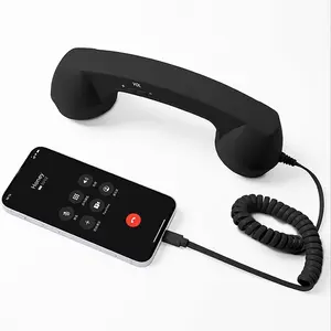 Retro Telephone Handset, 2026 New Retro Telephone Handset for iPhone, Type-C Retro Telephone Wired Handsets Style Landline Handle Receiver for Cell Mobile Video Conferences, Calls, Meetings