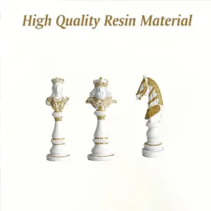 Royal Chess Piece Set, 3 Counts/set Exquisite Resin Chess Piece, Elegant Gift for Friends, Home Decor for Living Room & Bedroom
