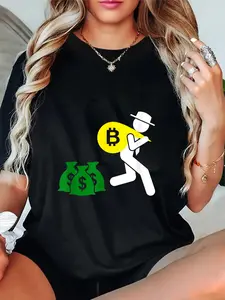 100% Cotton Unisex Bitcoin BTC Bag Full Money Dollar Cryptocurrency Blockchain T-Shirt