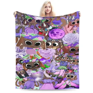 Bassie Dandys World Flannel Air Conditioning Blanket, Ultra-Soft Plush Throw for Sofa, Bed, Bedroom, Camping, Novelty Gift Idea