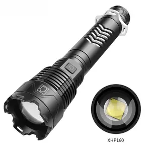 XHP160 Flashlight Input and Output Retractable Zoom XHP70 Type-c Rechargeable Strong Light Flashlight