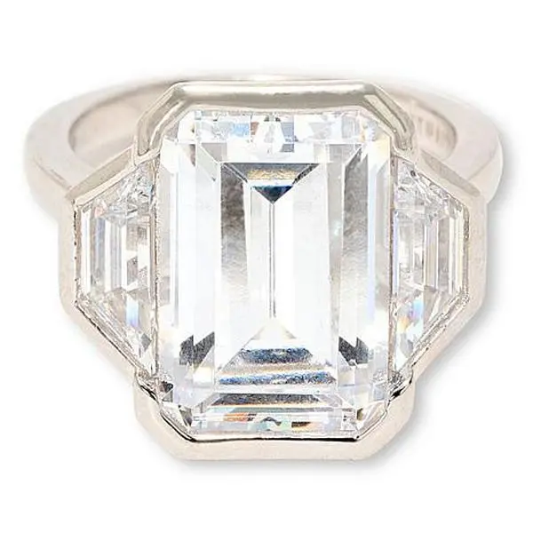 Radiance by Absolute™ Emerald Cut and Baguette Trilogy Ring Radiance by Absolute™ Emerald Cut and Baguette Trilogy Ring