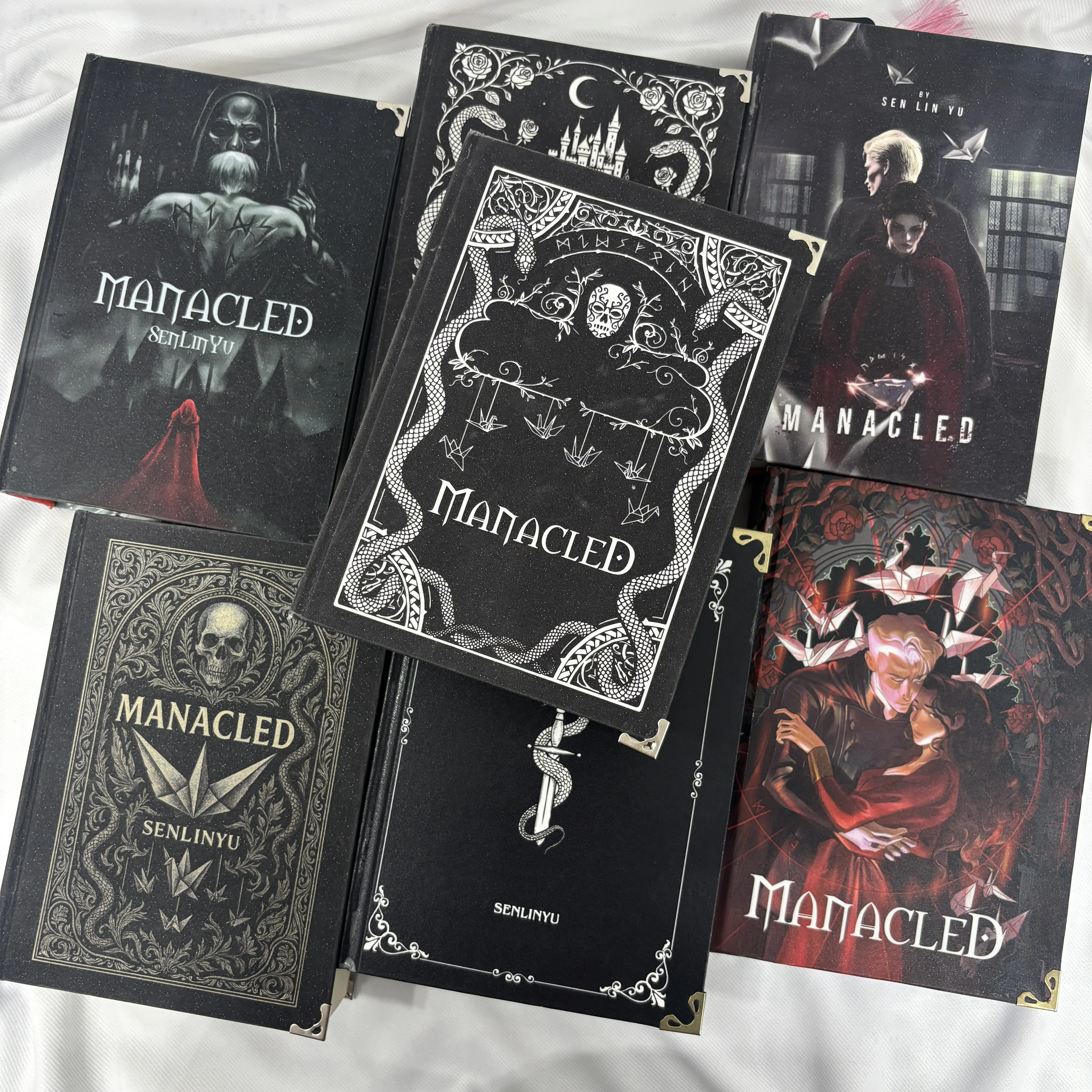 Manacled 3-in-1 Hardcover Novel, Dark Fantasy Romance Book, 7 Cover Designs, Free Bookmark Included, Gothic Reader Gift