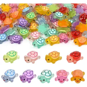 Mini  Turtles Figures to , 72 count    Figurines Little Small Plastic Turtles Miniature Festival Rave Trinkets Bulk Glow in the Dark for  Fairy Garden Aquarium Decor