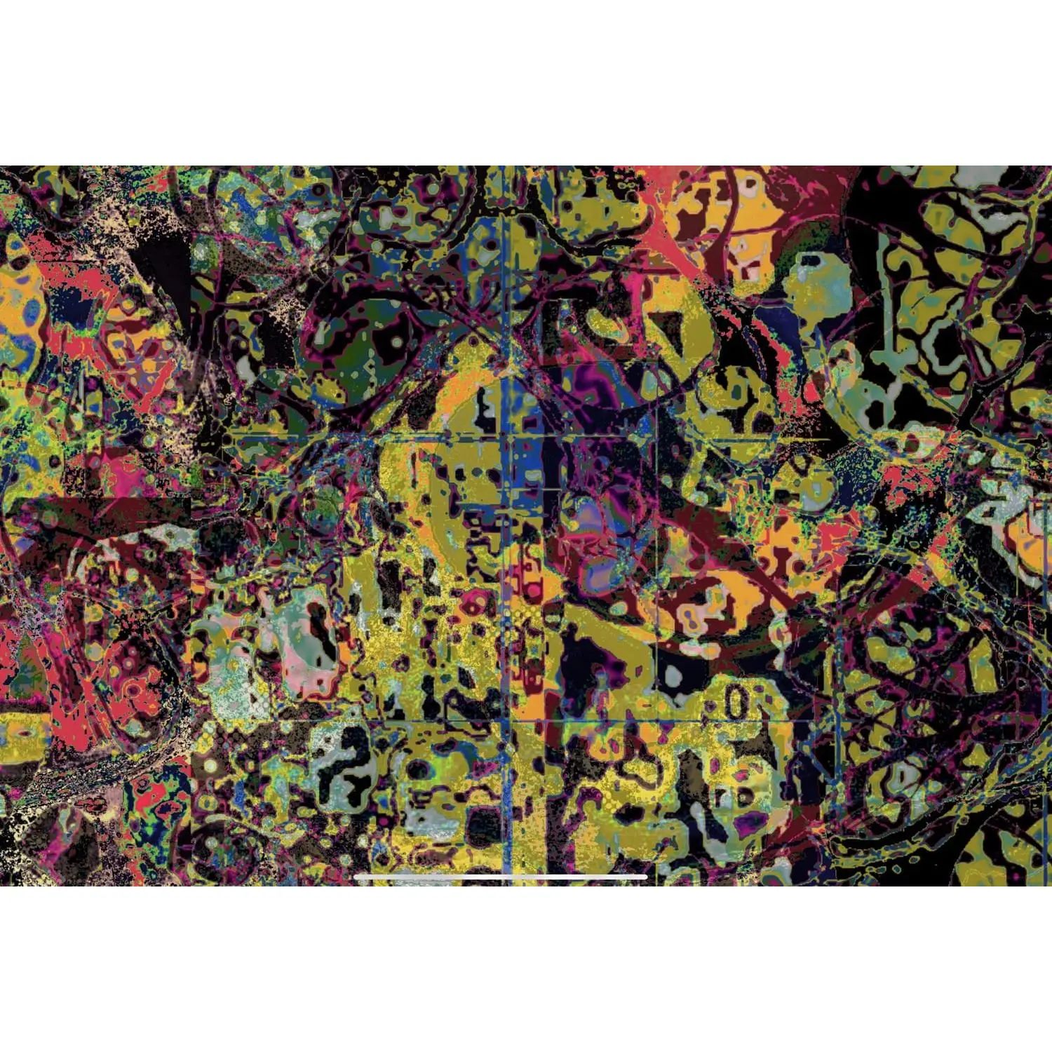 Echo Abstract Art Print, Maximalist Glitch Wall Art Poster, High-Amplitude Repetition in Color, Modern Metallic Fine Art Print for Living Room and Office