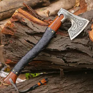 Handmade Viking Ragnar Axe | Forged Tomahawk with Leather Sheath | Norse-Inspired Collectible Gift