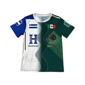Honduras Mexico Split Soccer Jersey Dual National Flag Football Shirt El Tri Camisa Short Sleeve Sports Tee for Men & Women