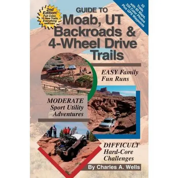 USED Book - Guide to Moab, UT Backroads & 4-Wheel Drive Trails by Charles A. Wells (Paperback) - english