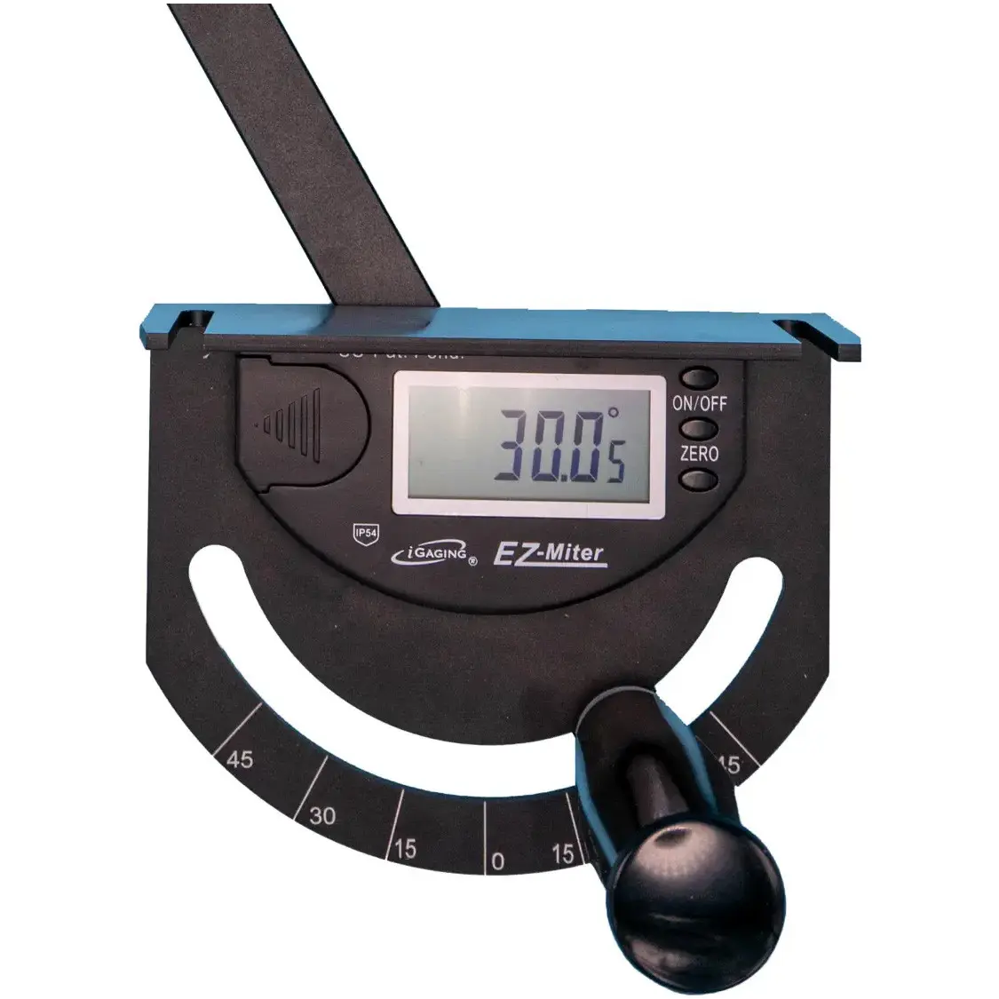 iGaging Digital Miter Gauge with 18-inch Aluminum Fence, Lightweight IP54 Rated Body, LCD Angle Readout with 0.2° Accuracy, 4 Adjustable Plungers, Model 35-0929-18+F