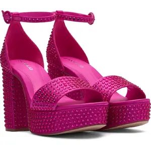 D'Amelio Branded Women's Platform Block Heel Sandals Size 8.5, 9, 9.5,10, 11  size  are avaliable Fashion Walking Shoes in Vibrant Pink