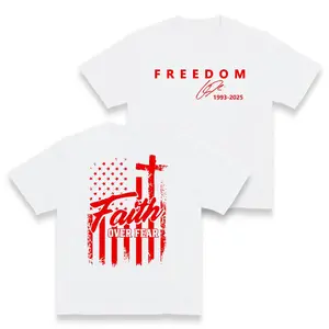 Freedom Faith Over Fear Shirt, We Wear Red On October, Freedom American Flag T-Shirt, Freedom Patriotic Tee Gift Made In USA For Women For Men [180G 100% cotton, lightweight and breathable, soft and comfortable]
