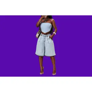 Women's Contrasting Flared Cropped Jeans