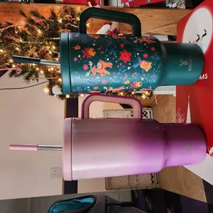 Product Review of 【Latest Style】 - Meoky 40oz Stay Hot Or Cold All DayStainless Steel Thermos Cup, Perfect For Car, Office & Travel, Large Capacity, Trendy Design, Valentine's Day gift Ready Glow-In-The-Dark White Marine Life, Insulated Mug Tumbler With Handle from ᥫ** J**a A** ᥫ**