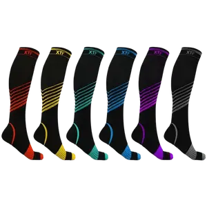 Extreme Fit Ultra V-Striped Socks (6-Pairs) - Breathable, 15-20mmHg Compression for All-Day Comfort