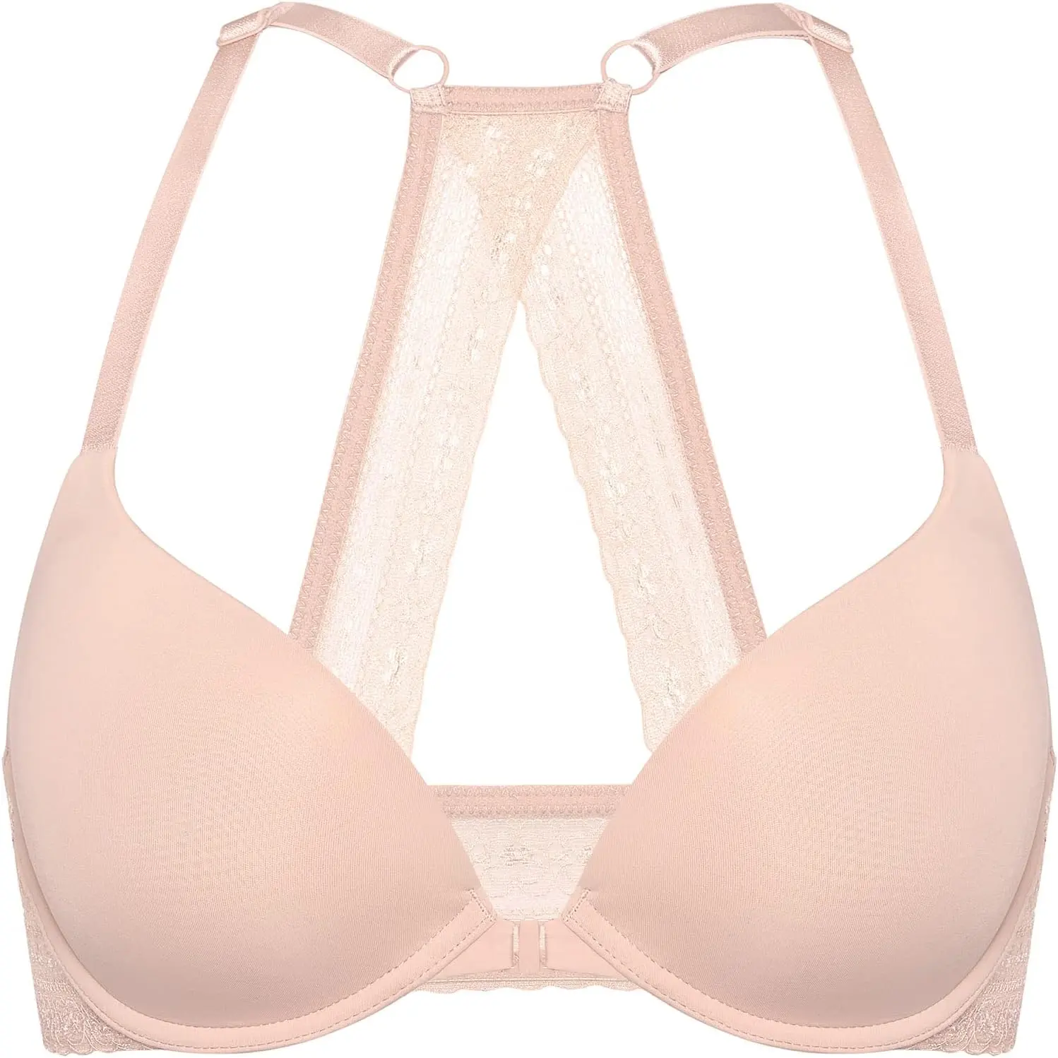 Women's Push Up Bra Racerback Front Closure Bras Plunge Underwire Tshirt Padded Lace running  bra