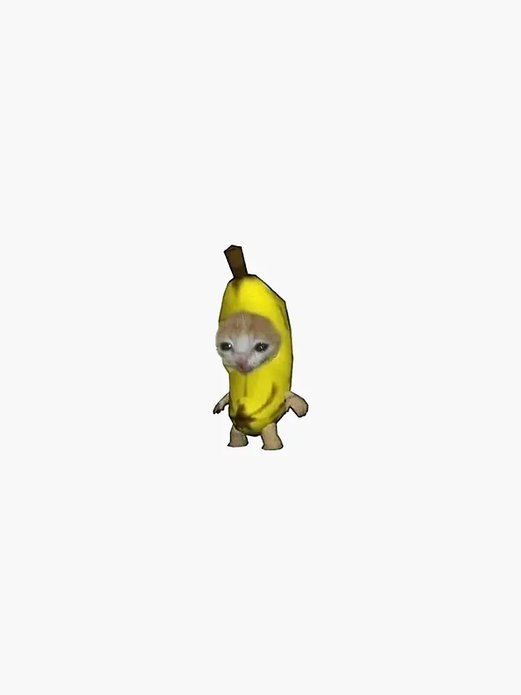 banana cat Sticker | Die-Cut Sticker for Laptop Water Bottle