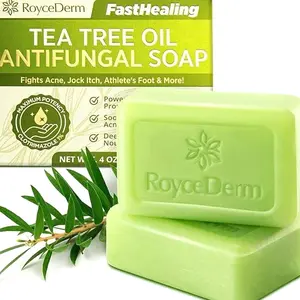 Roycederm Antifungal Antibacterial Tea Tree Soap: Antifungal Antibacterial Treatment for Face & Body Acne, Athlete's Foot, Tinea, Folliculitis Ringworm Jock Itch (Pack of 1)