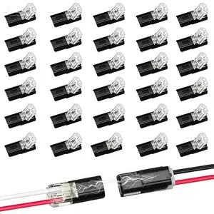 Double-Wire Plug-in Connector Led Light Strip Connectors 2 Pin, Low Voltage Wire Connector with Locking Buckle, Fast Connect Plugs Led Connectors for Strip Lights，Lead strip automotive wiring electricity Power Distribution Secure, TikTok Shop， Lighting