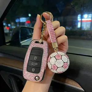Full Drill Sparkle Car Keychain, Luxury Rhinestone Car Hanging Decoration, Elegant Car Key Holder for Girls, Stylish Auto Accessories