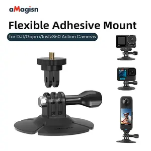 for GoPro Hero Series Action Camera or DJI Osmo Action 6/5Pro/4/3/360/Pocket 3/Nano or Insta360 X5/4/3/2/Ace Pro2/1/Go3/3S/Ultra Flexible Adhesive Helmet Mount, for Holiday Travel, Ideal Gift & Outdoor Sport, Lightweight and Versatile | Wide Compatibility