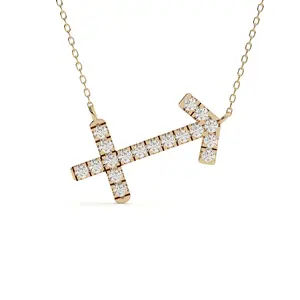 Sagittarius Zodiac Sign Round Lab Diamond Pendant