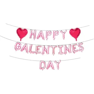 Happy Galentines day balloons, Galentine's Day Party Decorations,Happy galentine's Day Party Supplies,valentines decor balloons,Valentine's Day Rose  Red Heart Balloon Decoration