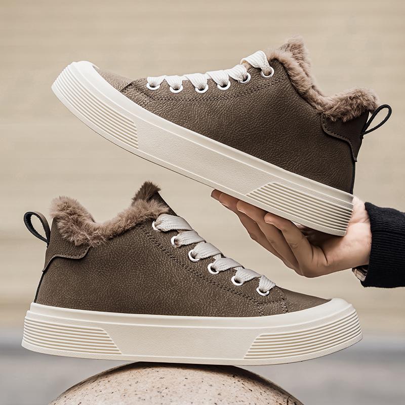 Winter Men's Snow Boots Thick Soled Height Increasing Casual Shoes with Plush Warm Cotton Loafers for Comfort Footwear Boy Closed Tactical Bota Fashion Bathroom Bathroom Makapal Bota Fashion