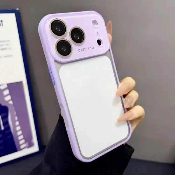 Phone Case High Transparent Aesthetic Large Window Lens Protection Photo Insert for 6.1 - 6.9 Inch Screen Mobile Phones