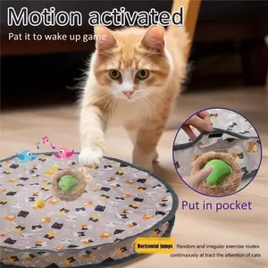 Electric Cat Ball Toy Set, Automatic Rolling Ball, Long-Lasting Rechargeable USB Charging, LED Light Chasing Hunting Pet Toys, Battery Included, Kitten Supplies