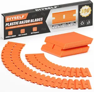 100 Pack Plastic Razor Blades, Blade Refill for Plastic Razor Blade Scraper, Durable Plastic Blades for Cleaning Adhesives, Glass, Metal, and Floors, Plastic Scraper Blades