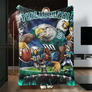 Luxury Philadelphia Fan Essential Soft Cozy Polyester Flannel Throw Blanket, 280gsmVibrant Team Design, , All-Season Comfort for Couch, Bed, Outdoor ActivitiesIdeal Gift for Sports Enthusiasts