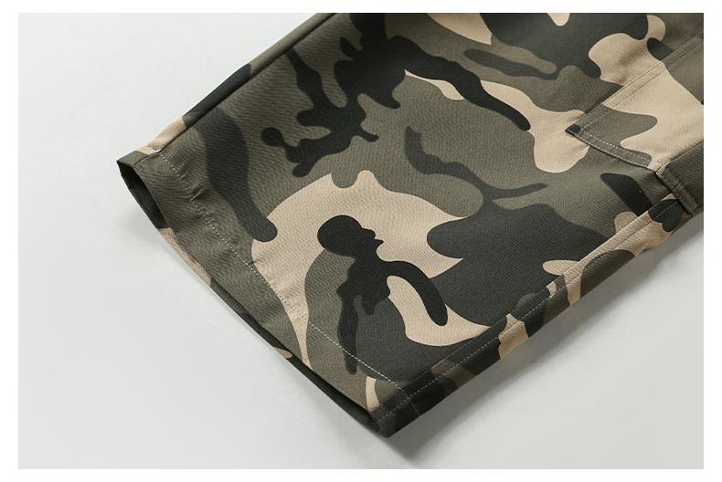 Men's Plain / Camo Print Letter Patched Drawstring Waist Cargo Shorts, Regular Fit Casual Comfortable Breathable Flap Pocket & Slant Pocket Design Shorts for Daily Wear, Men's Bottoms for All Seasons, Camouflage Shorts straight-leg pant