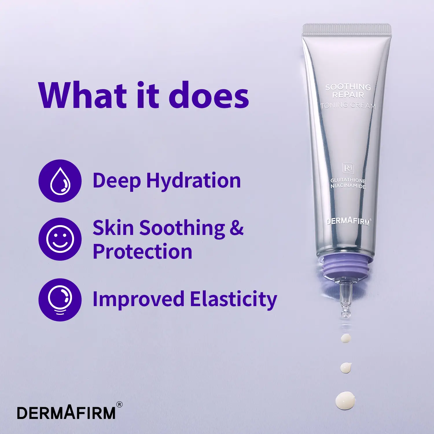 glutathione dermafirm DERMAFIRM Soothing Repair Toning Cream - Korean Skin Care Moisturizer with  Niacinamide Bakuchiol Glutathione & 8x Hyaluronic Acid - Vegan Radiant &  Gentle Formula for Sensitive Skin - 1.69 fl oz Facial Lightweight