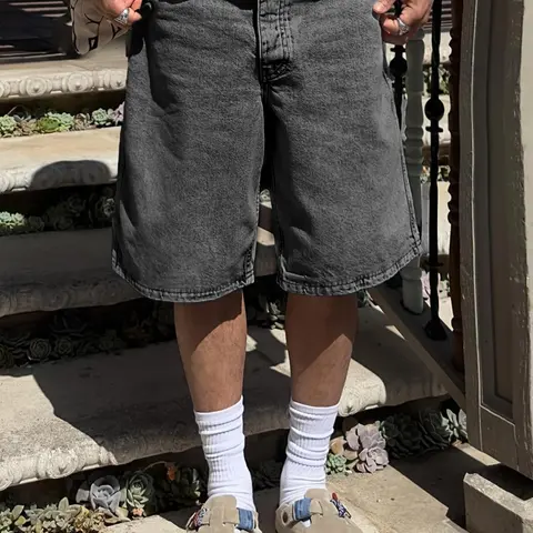 【Black Friday】Men's Solid Color Plain Denim Fabric Shorts, Regular Fit Classic Casual Streetwear Comfy Fashion Basic Shorts for Daily Wear, Men's Bottoms for All Seasons