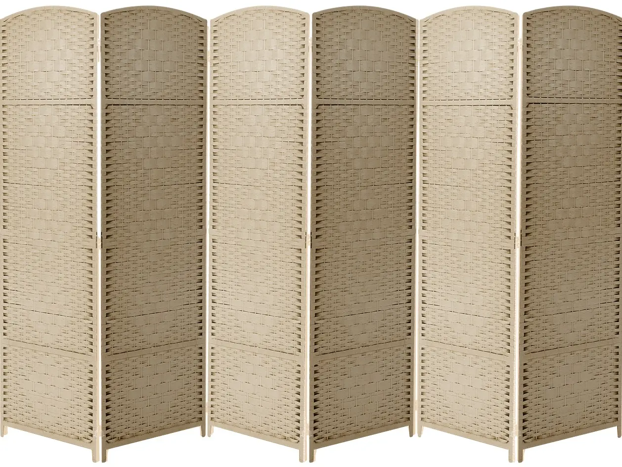 Sorbus Room Divider 6 Panel, 6 ft Tall, Extra Wide Double Hinged Panels, Diamond Double-Weaved, Wall Divider for Room Separation Living Room Home