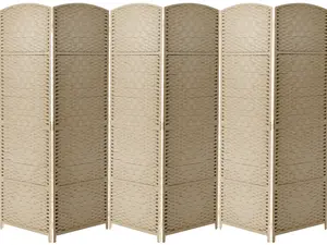 Sorbus Room Divider 6 Panel, 6 ft Tall, Extra Wide Double Hinged Panels, Diamond Double-Weaved, Wall Divider for Room Separation