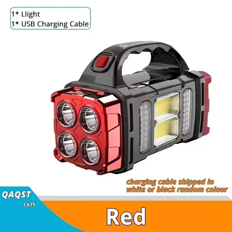 Single Compact Solar & USB-C Rechargeable LED Lantern Flashlight, 1800mAh Nickel Cells Battery, Tactical COB Work Light, 4 Multi-Mode, Emergency Power Bank, Portable for Camping