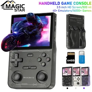 K36 Handheld Game Console, 64GB TF Card Included, Portable Retro Mini Game Player with 3.5 Inch IPS Screen, Gaming Console for Home & Travel, Protective, Rechargeable Game Console,Dad Gifts